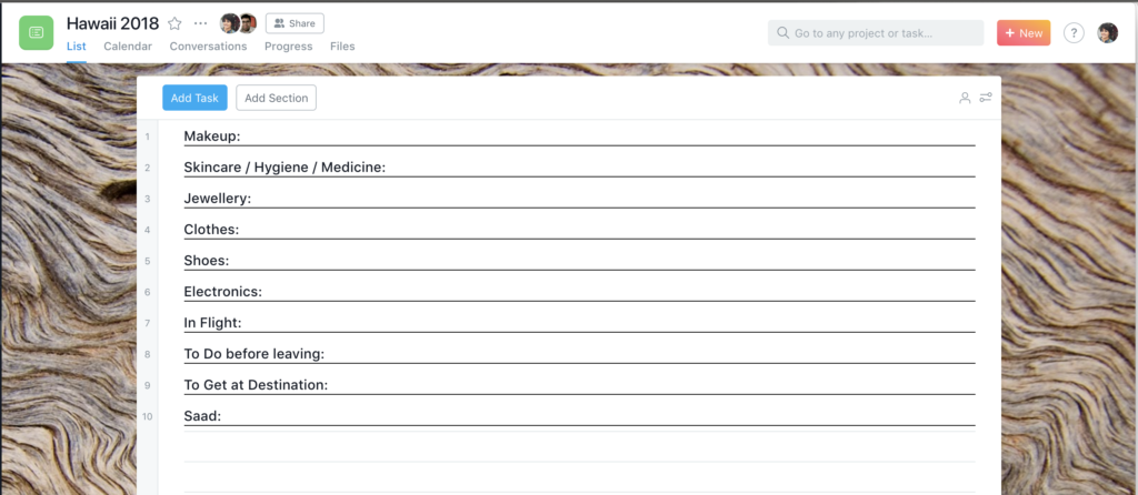 Packing Breakdown in Asana - Aurooba Ahmed
