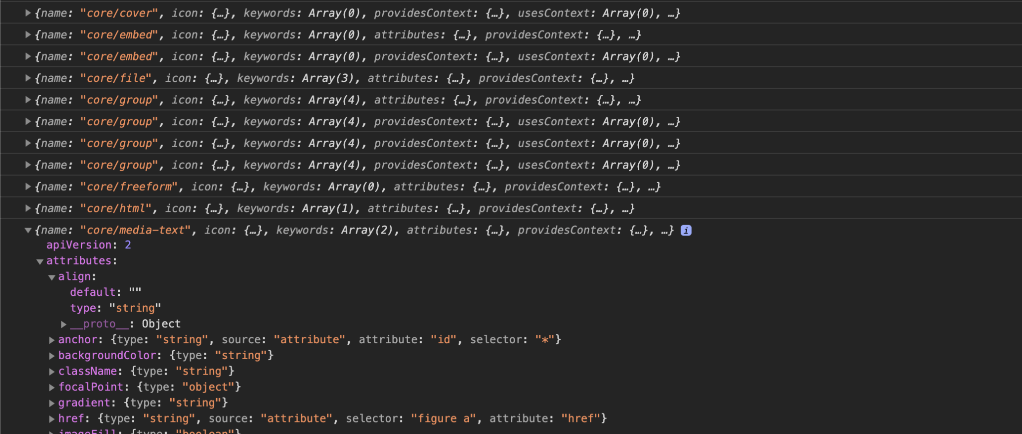 How to remove default settings on a block in the WordPress Block Editor